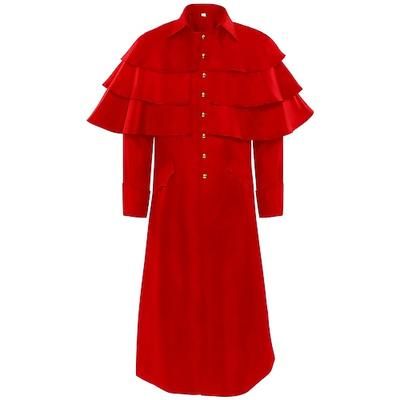 Punk Gotico Medievale Rinascimento Cappotto Abbigliamento esterno Principe Nobile Tinta unita Costume Per uomo Feste Performance Festival Adulti Cappotto