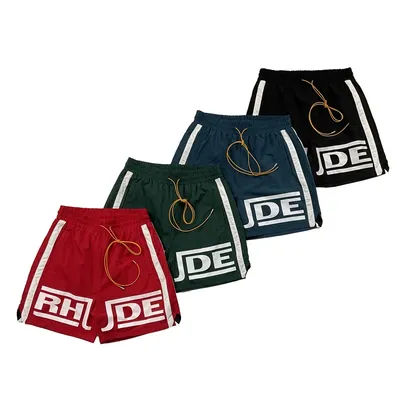 Shorts décontractés Rhude de haute qualité pour hommes, avec cordon de serrage, imprimé streetwear, shorts de sport