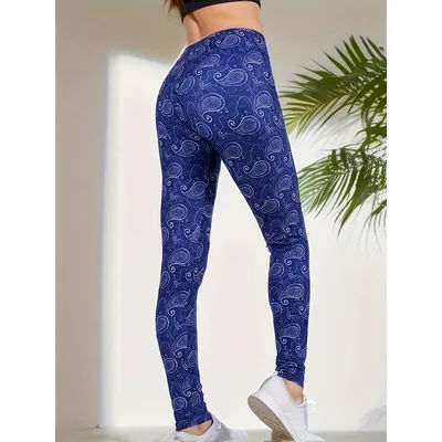 Leggings de sport décontractés pour femmes, imprimé plante irrégulière, pantalon de Yoga, d'entraînement physique, court très extensible