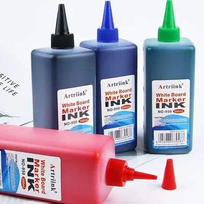 Solution de remplissage d'encre pour marqueur effaçable pour tableau blanc 500 ml, à base d'eau, écologique, noir, rouge, vert, bleu