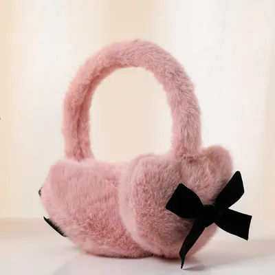 Mignon nœud papillon cache-oreilles Protection contre le froid chaud femme oreille couverture hiver chaud oreillette hiver