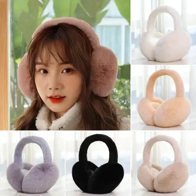 Cache-oreilles en peluche souple pour document, cache-oreilles pliants, protection contre le froid, cache-oreilles monochromes, couvre-oreilles à la mode, hiver chaud, 1PC