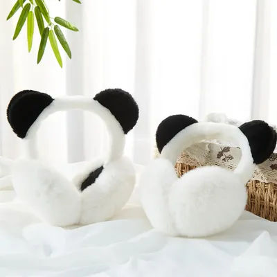 Cache-oreilles panda doux et chaud pour parents et enfants, sac à oreilles en peluche, amoureux et amis, mignon et à la mode, cadeau de nouvel an, hiver 2024