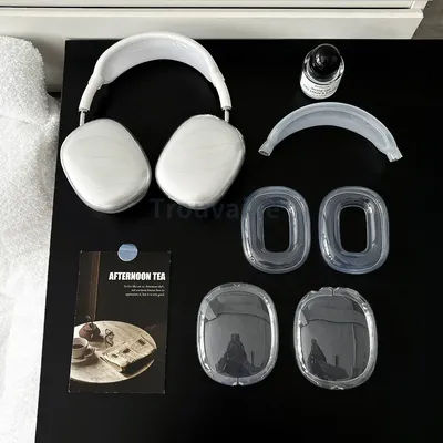 Étui de protection Transparent 5 en 1 pour Airpods Max, housse transparente en Silicone pour écouteurs, coque souple minimaliste pour filles et femmes
