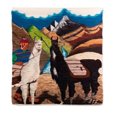 Wool tapestry, 'Llama Herdsman'