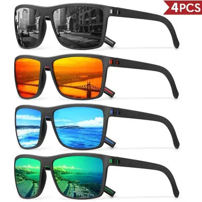 Lot de 3/4 de nouvelles lunettes de soleil polarisées colorées de créateur pour hommes et femmes, adaptées à la conduite, à la pêche, aux sports de plein air, UV400