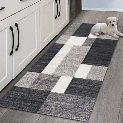 VIKAMA Modern Geometric Kitchen Carpet Entrance Corridor Laundry Room Long Floor Mat Bedroom Bedside Rug Home Decoration