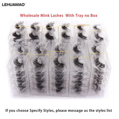 LEHUAMAO 3D Mink Lashes Wholesale Mink False Eyelashes Bulk 10/30/50 Pairs Soft Fluffy Natural Mink Lashes Makeup Mink Eyelashe