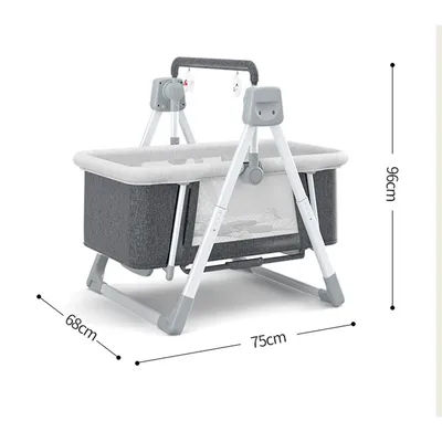 Smart Baby Rocker Cradle - Wireless Music, Variable Speed, Foldable Aluminum Stand, Detachable Bassinet with Time & Manual Mode