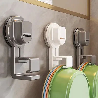 1/3PCS Suction Cup Hook Wall Mounted Washbasin Storage Rack Multifunctional Hooks for Hanging Clothes Towel Basin Home Organizer