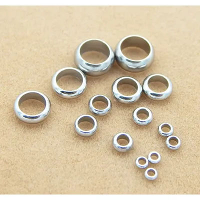 50pcs Stainless Steel Crimp End Beads Dia 2/3/4/5/6/8mm Round Stopper Spacer Beads For DIY Necklace Jewelry Making Supplies