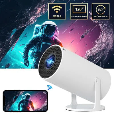 1080P Portable Projector with Built-in Speaker Android 11 Dual 200 ANSI WiFi Bluetooth Mini Video Projector for Home Theater Outdoor Cinema