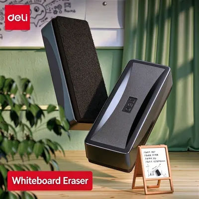 Deli Magnetic Whiteboard Eraser Blackboard Eraser Absorbent Plastic Tape Velvet Cloth Board Eraser Office Supplies