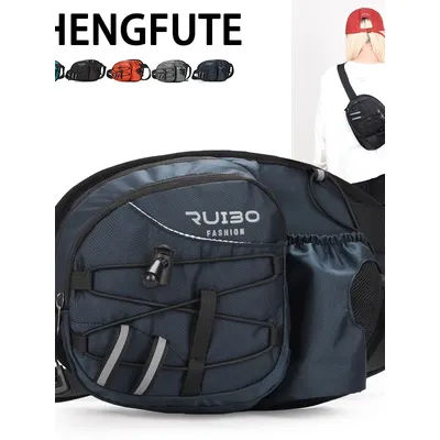 Large Capacity Sports Chest Bag Running Cycling Water Bottle Holder Mobile Phone Bag Outdoor Marathon Equipment Multi-Functio...