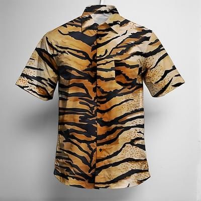 Retrò Vintage Anni '70 Camicia Camicia Aloha Hippie Disco Leopardo Costume Per uomo Mascherata Vacanza Feste Parata dell'Orgoglio Adulti Camicia