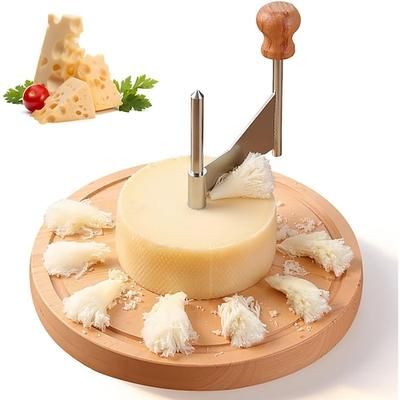 arricciatrice per formaggio, ruota per creare fiori, affettatrice, ruota per arricciare il formaggio in acciaio inox per i.a. testa di moine, girolle cioccolato, base in legno, adatto per ristoranti,