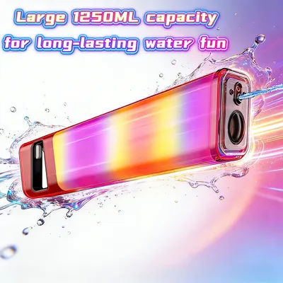 Electric Water Gun 1250ML Large Capacity Automatic Water Blaster with LED Light & Music Beach Party High Pressure Squirt Toy New
