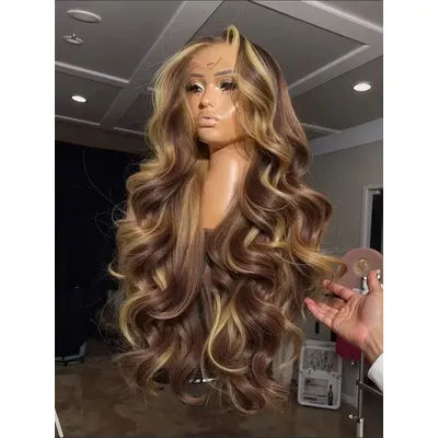 2026. Inch Ombre Honey Blonde Human Hair 13x4 Highlight With Baby Hair Wear And Go