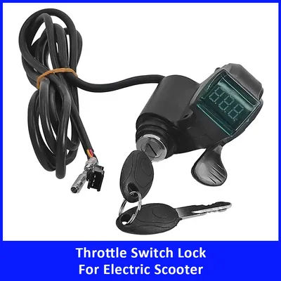 Thumb Throttle with Digital Voltmeter Display for Electric Bicycle Electric Scooter Accessories Parts Power Switch with Key Lock