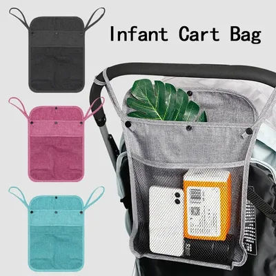 Multi-Function Mesh Design Storage/Bag Baby Cart Hanging Bag Large-Capacity Double Pocket Storage Bags Baby Supplies Storage-Bag