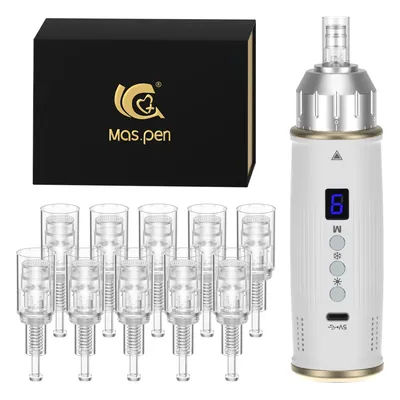 Mas Pen S9 3 in 1 Hot And Cold Microneedling Derma Pen Skin Care Tool With 10 R-nano