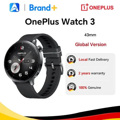 Version mondiale OnePlus Watch 3 43mm Smartwatch 1.32 pouces AMOLED affichage jusqu'à 60H d'autonomie de la batterie système d'exploitation d'utilisation par Google GPS NFC