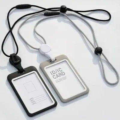 Badge With Lanyard Name Badge Holder Adjustable Lanyards Card Holder Transparent Retractable ID Card Holder School Stationery
