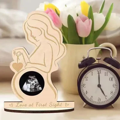Baby Ultrasound Memory Stand Memorial Baby Birth Keepsake Mother-to-be Souvenir Photo DIY Cutting Required