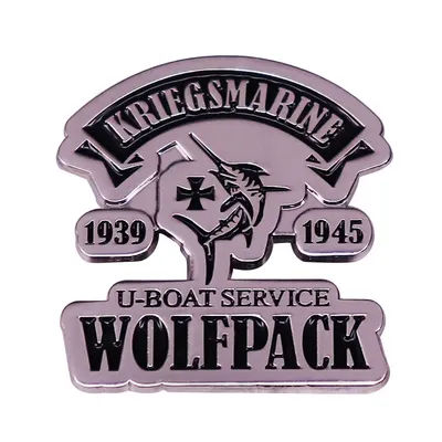 1pc WWII U-Boat Wolfpack Enamel Pin Naval Submarine Design, Historical Maritime Style for Daily Wear & History Enthusiast Gifts