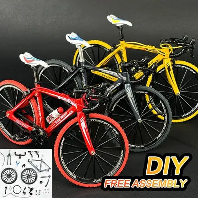 1:8 DIY Allloy Bicycle Model Diecast Finger Mountain Assembly Bikes Simulation Collection Gifts Toys for boys