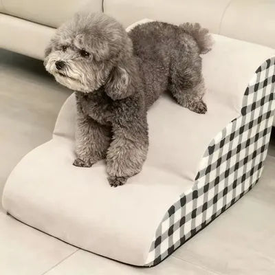High Density Foam Pet Bedside Stair Steps, 2/3 Step Pet Ladder For Bed, Detachable And Washable
