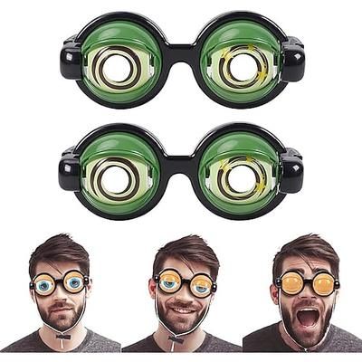 2 occhiali divertenti, occhiali stravaganti con occhi finti per adulti, occhiali originali e buffi con occhi che lampeggiano, accessorio divertente per costumi di Halloween, cosplay, feste, cabine
