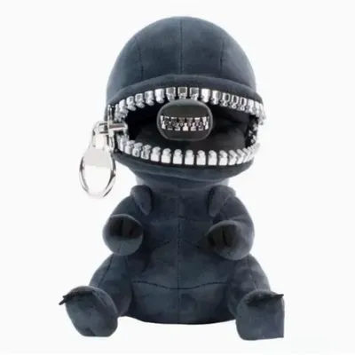 Alien Xenomorph Shaped Zipper Mouth Plush Doll Kawaii Plush Pillows Stuffed Toy Cartoon Decor Trendy Toys Birthday Present