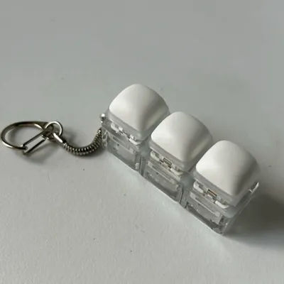 New 3/4/9Keys Fidget Keychain Keys Button DIY Keyboard Clicker Toy Steamed Bread Relief Stress Pinch Toy Adult