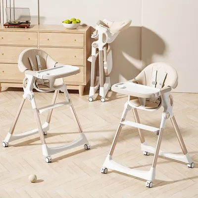 Baby Dining Chair Lightweight Foldable Portable Children's High Chair Baby Multifunctional Dining Table Chair With Dining Tray