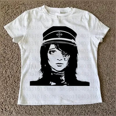 T-shirts graphiques Y2K pour femmes, vêtements esthétiques, hauts des années 2000, style Shoujo Girl, crop top vintage des années 90, hauts grunge pour femmes