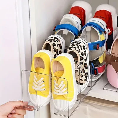 1pc 4-panel Children's Shoe Rack, Baby Shoe Sorting Rack, Bag Storage Rack Storage Rack, Wardrobe Layered Partition Storage Rack