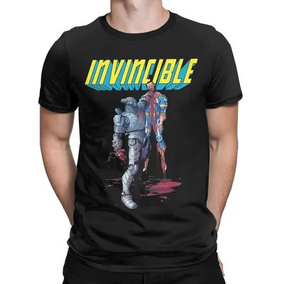 T-shirts Invincible pour hommes, en coton, nouveauté, col rond, Robot Vs Immortal, vêtements à manches courtes, été