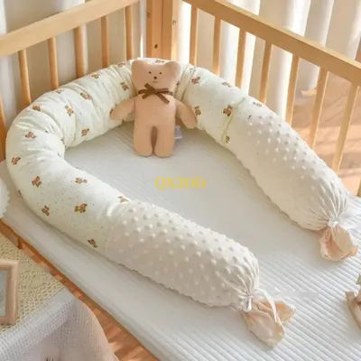 QX2D Soft & Breathable Baby Bed Guard Cozy Nursery Decors Baby Safety Sleep Solution