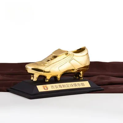 Resin Football Golden Boots Trophy Electroplated Gold, Silver and Bronze Award Sports Souvenirs European Football Trophy
