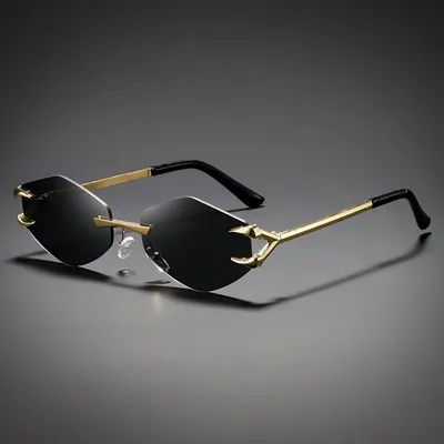 Lunettes de soleil rectangulaires sans monture pour femmes et hommes, personnalisées, pour la vie quotidienne, lunettes de soleil vintage