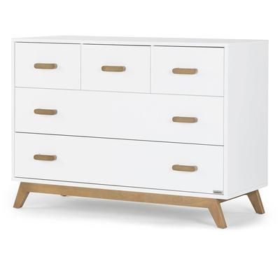 dadada Soho 5-Drawer Dresser - White / Walnut