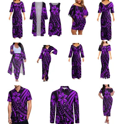 Ensemble de robe de soirée imprimée personnalisée pour la famille, design tribal, haute qualité