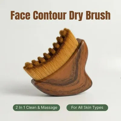 New Ergonomic Arc Facial Massage Brush, Jawline Sculpting Tool, Dry & Wet Dual-Use, Anti-Aging Home SPA Skincare Massager