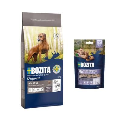 12 kg Bozita Original + 2 x 70 g Meaty Bites gratis! - Adult XL