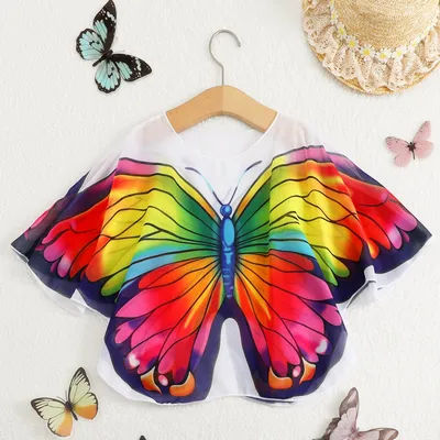 Vêtements d'été pour filles, maillot de bain avec imprimé étoiles dégradées, couverture en maille avec taille ajustée, parfait pour la plage
