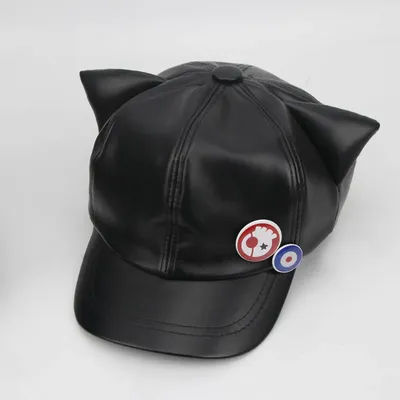 Casquette de baseball Kawaii Asuka à oreilles de chat, chapeau en cuir PU Anime Evangelion, chapeau de soleil créatif pour cosplay, accessoires de dessin animé, cadeau parfait pour les fans