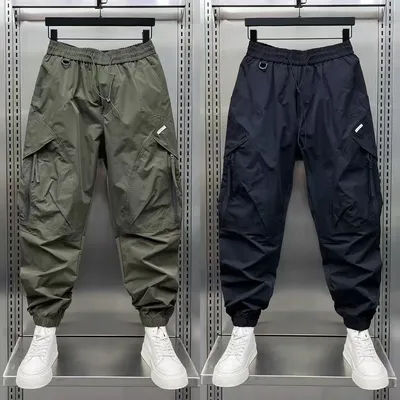 2025 nouveau pantalon de Jogging homme automne vert noir pantalon décontracté ample S-3XL Style américain haute rue pantalon hommes vêtements