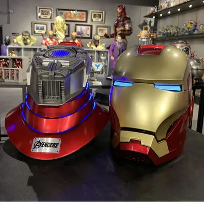 Killerbody Marvel 1:1 Iron Man MK5 MK7 Wearable Helmet With Bluetooth Speaker Base Avengers Desktop Decor Boxed Collectible Gift
