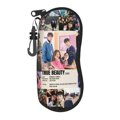 Étui à lunettes True Beauty Cha EunWoos, étui pratique pour lunettes de soleil, étui de rangement pour lunettes de mode, protection pour lunettes avec fermeture éclair